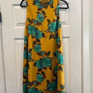 The Limited Yellow and Green Floral Midi Dress